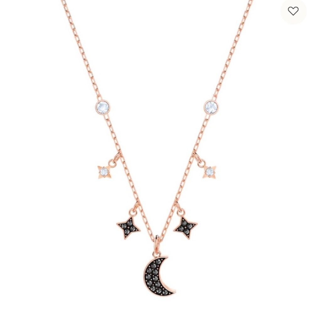 Swarovski Symbolica Moon & Stars Rose Gold Plated Necklace